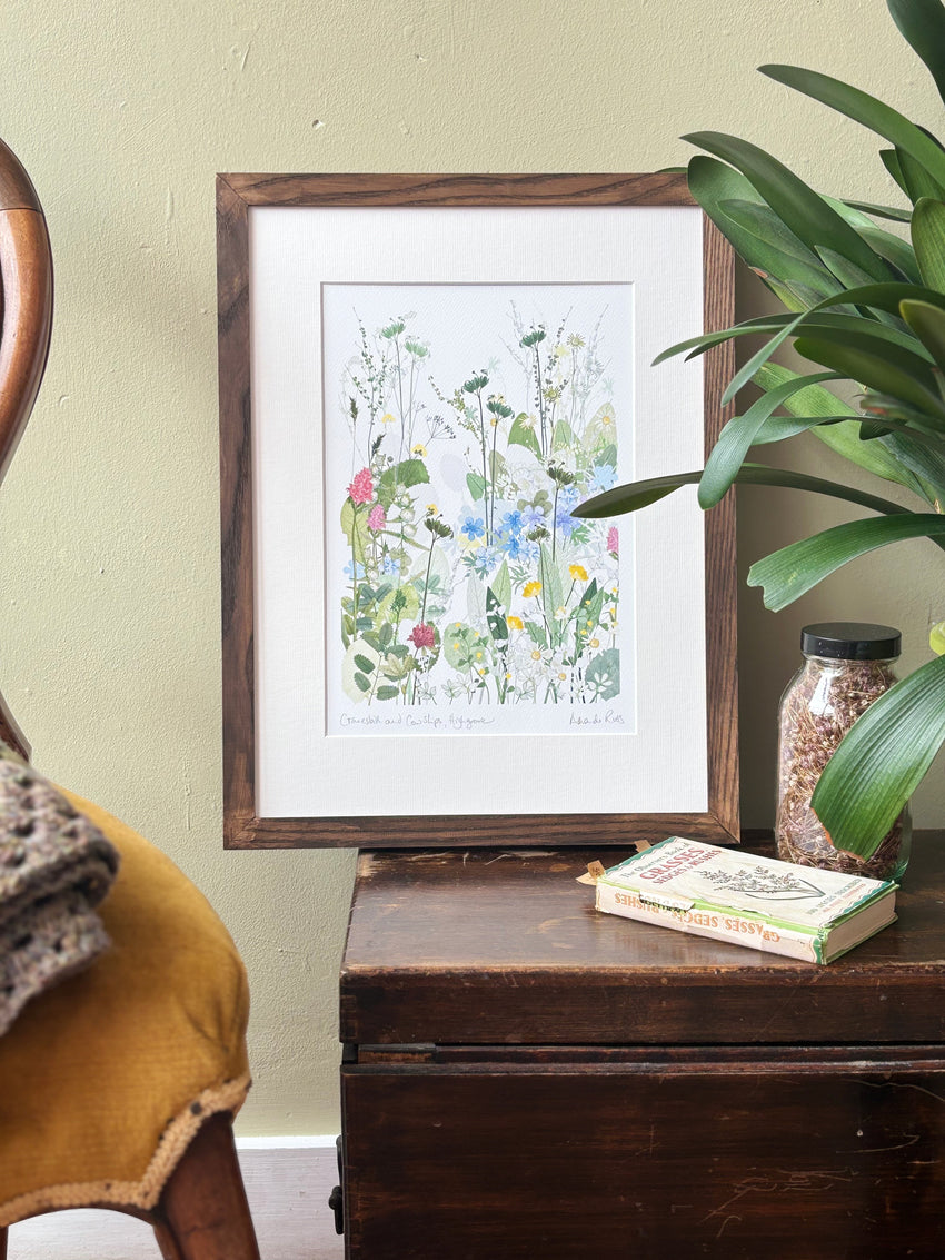 Cranesbill and Cowslips Print