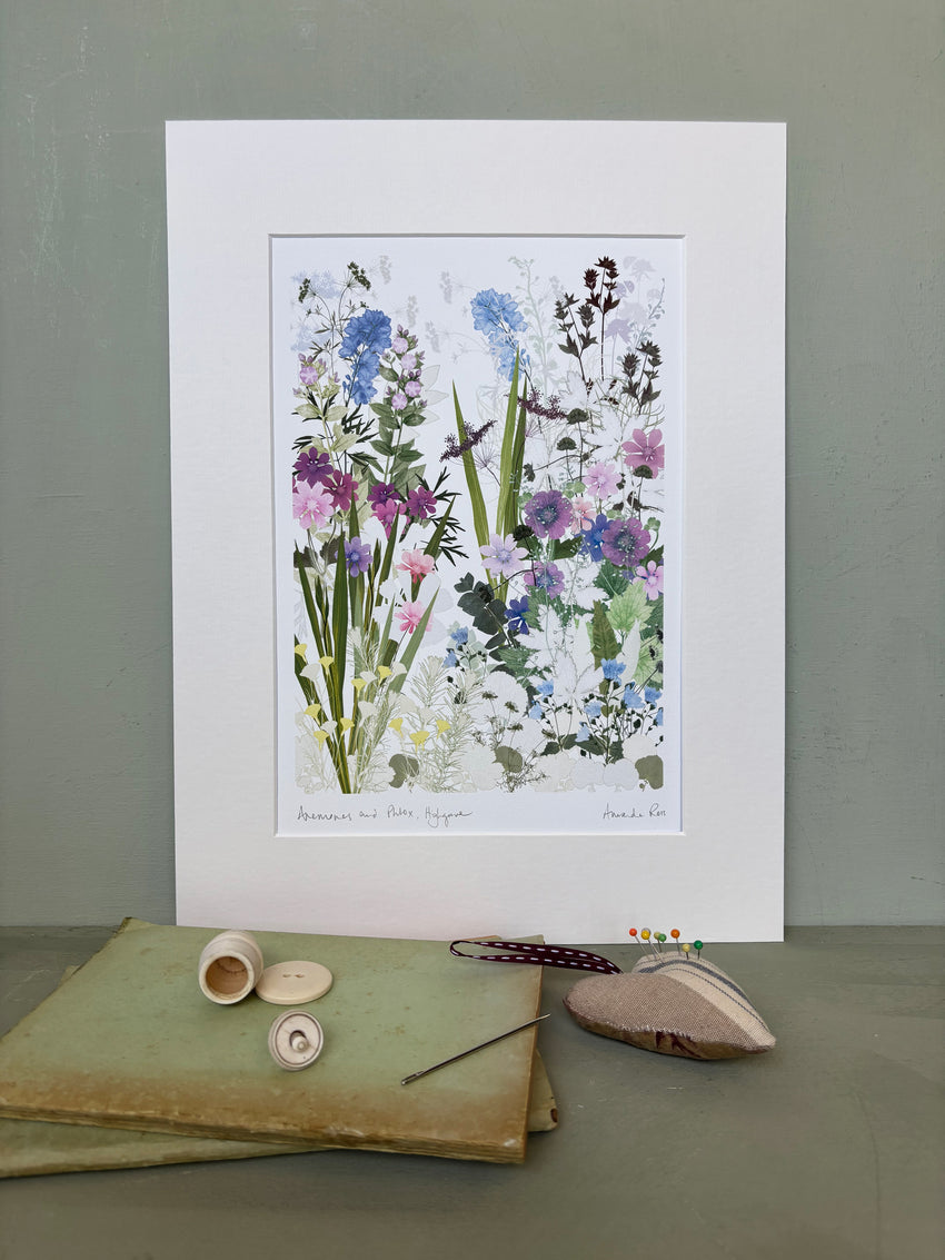 Anemones and Phlox, Highgrove print