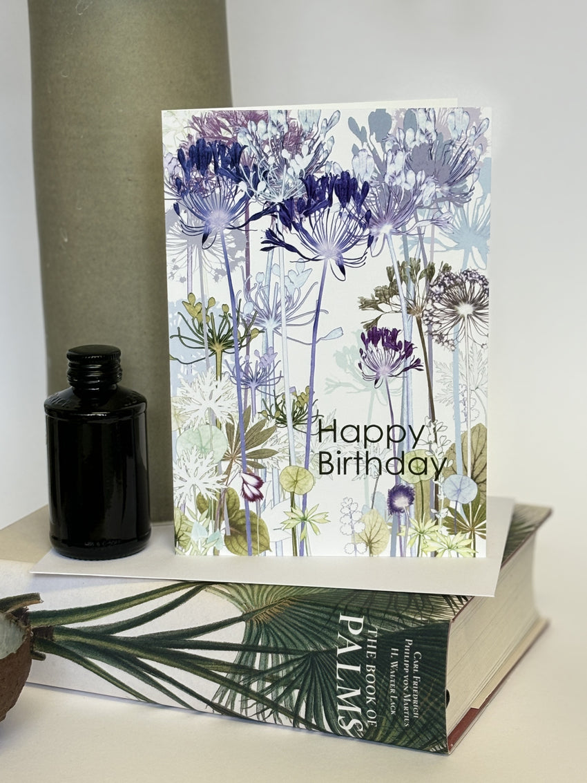 Happy Birthday, Agapanthus Card