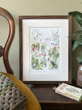 Orchids and Yellow Rattle Print