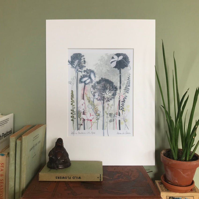 Allium Shadows with Grass, 30 x 40 cm
