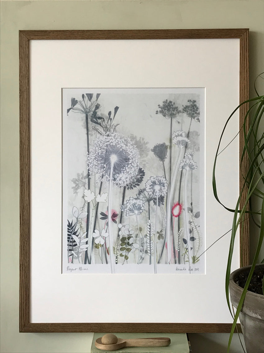 Elegant Alliums Original Print 24 x18 inches