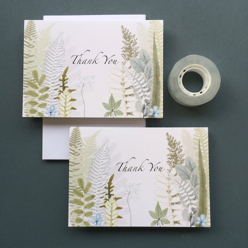 'Ferns" Thank You Notelets