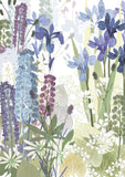 Iris and Lupins Greetings Card