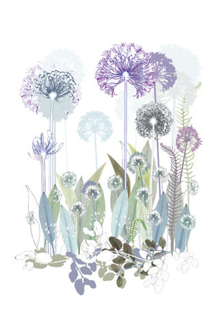 Plum Agapanthus Thicket medium print