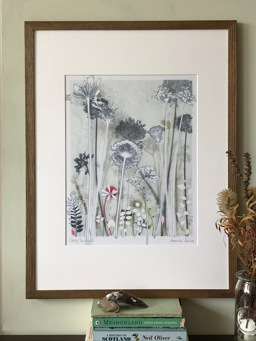 Stalky Seedheads Original Print 24 x 18 inches