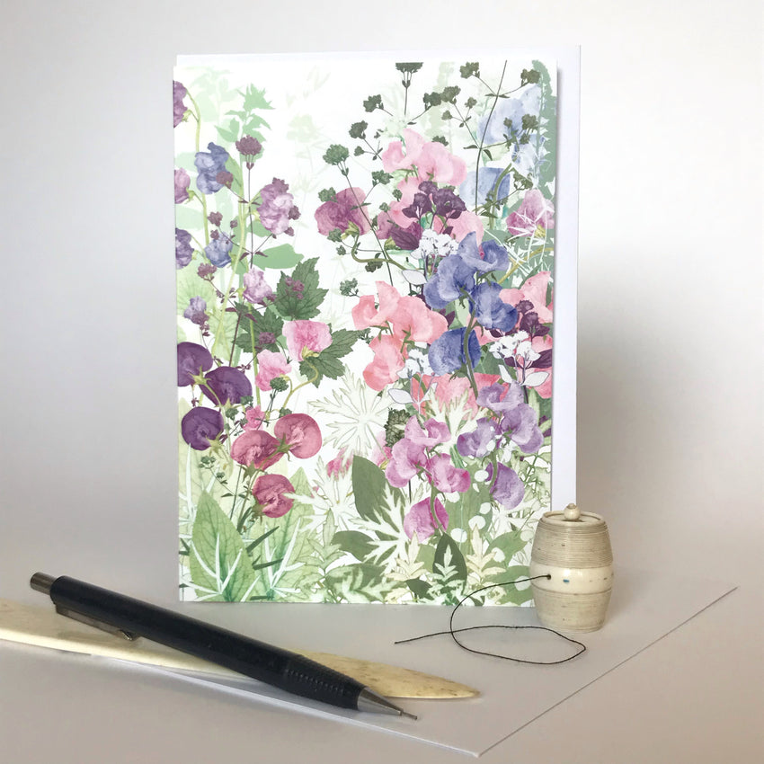 Sweet Pea Greetings Card