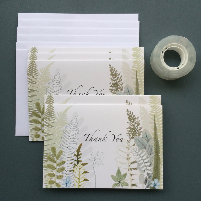 'Ferns" Thank You Notelets