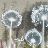 Three Alliums and Red Grass